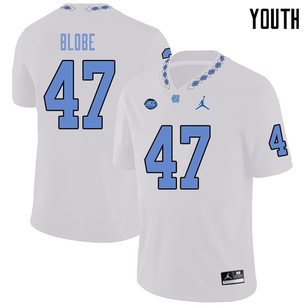 Jordan Brand Youth #47 Sam Blobe North Carolina Tar Heels College Football Jerseys Sale-White